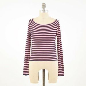 Topshop Blouse Pink Striped Silky Knit Crop Top